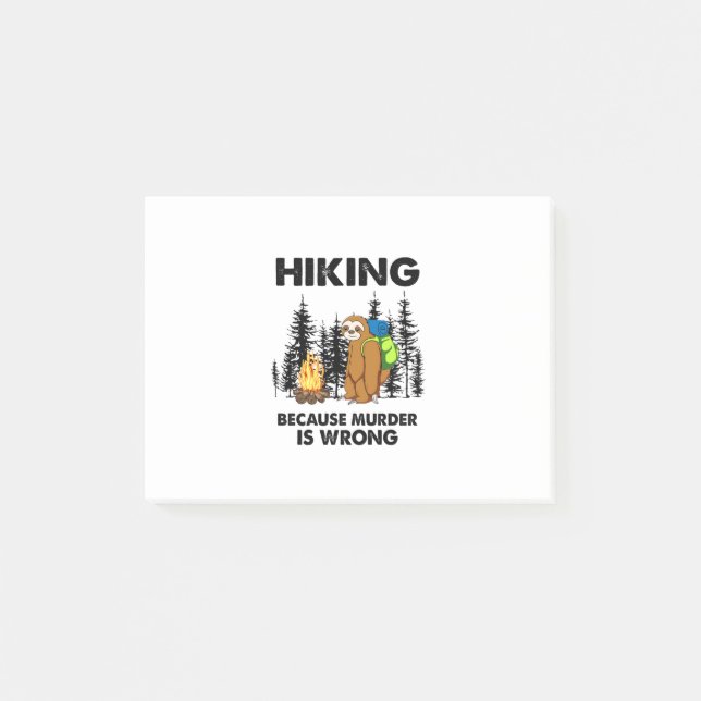 Camper Gift | Hiking Because Murder Is Wrong Xmas Post-it Notes (Front)