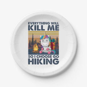 Camper Gift I Choose Go Hiking Birthday Paper Plates