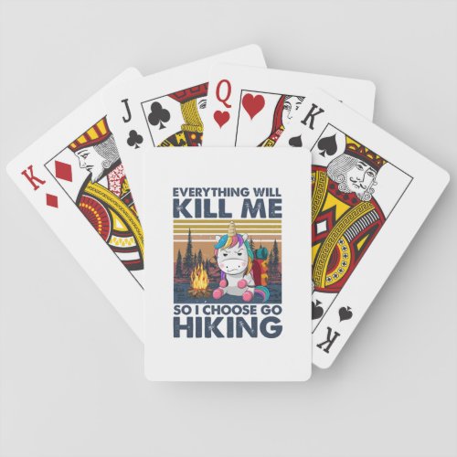 Camper Gift  I Choose Go Hiking Birthday Poker Cards