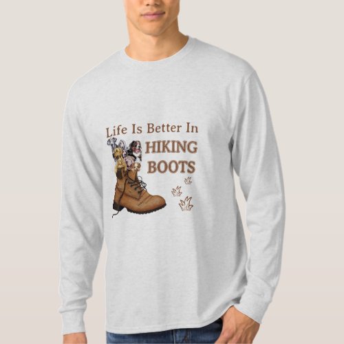 Camper Gift  Life Is Better In Hiking Boots Dog T_Shirt
