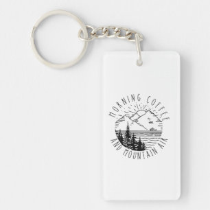 Camper Gift Morning Coffee And Mountain Air Xmas Keychain