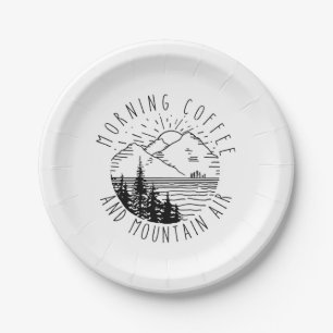 Camper Gift Morning Coffee And Mountain Air Xmas Paper Plates