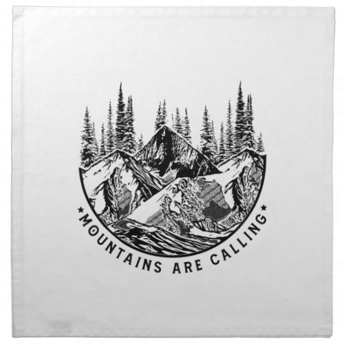 Camper Gift  Mountains Are Calling Birthday Cloth Napkin