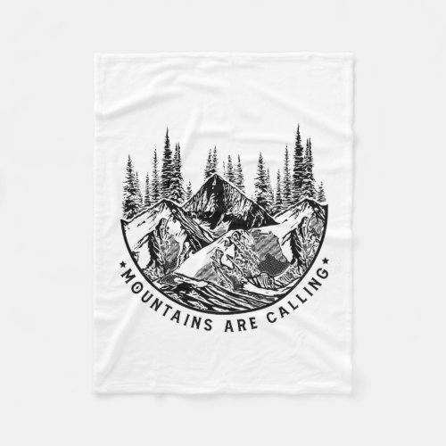 Camper Gift  Mountains Are Calling Birthday Fleece Blanket
