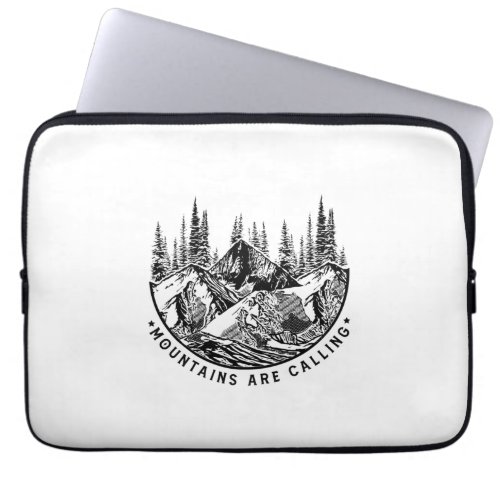 Camper Gift  Mountains Are Calling Birthday Laptop Sleeve