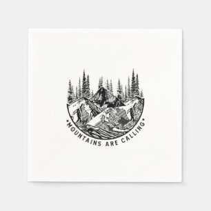 Camper Gift Mountains Are Calling Birthday Napkins