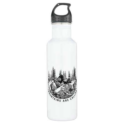 Camper Gift  Mountains Are Calling Birthday Stainless Steel Water Bottle