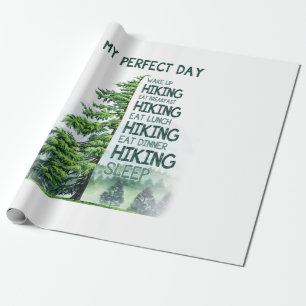 Camper Gift My Perfect Day Hiking Birthday Wrapping Paper