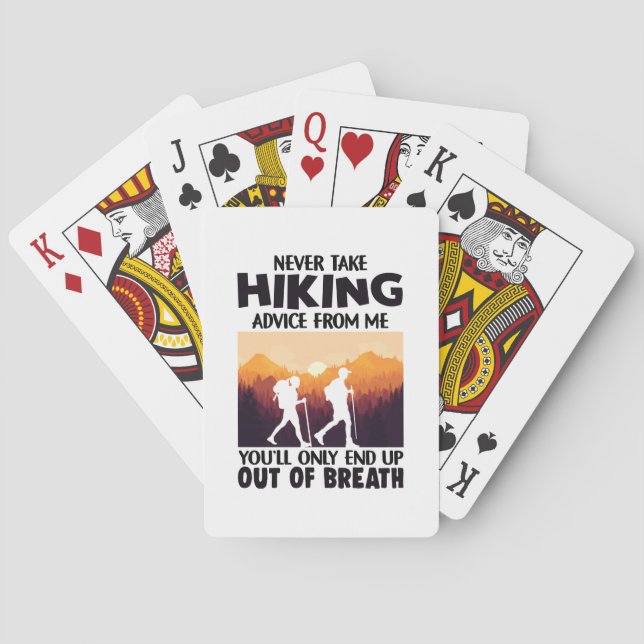 Camper Gift | Never Take Hiking Advice From Me Poker Cards (Back)