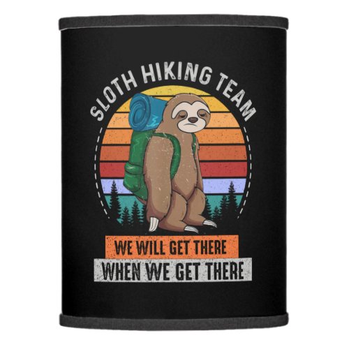 Camper Gift  Sloth Hiking Team Birthday Lamp Shade