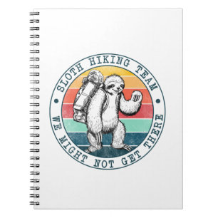 Camper Gift Sloth Hiking Team Birthday Notebook