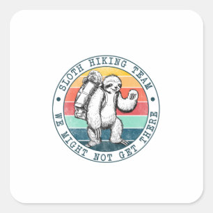 Camper Gift Sloth Hiking Team Birthday Square Sticker