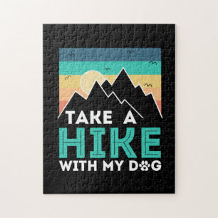 Camper Gift   Take A Hike With My Dog Birthday Jigsaw Puzzle
