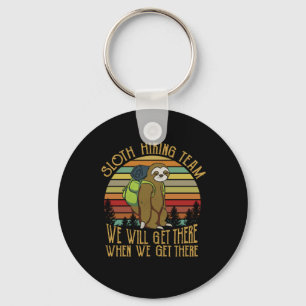 Camper Gift Vintage Sloth Hiking Team Birthday Keychain