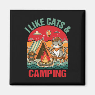 Camper Go Outdoor Cat Lover Cat Mom I Like Cats An Magnet