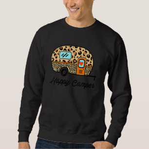 Camper Happy Summer Camp Camping Leopard Glamping Sweatshirt