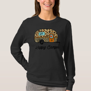 Camper Happy Summer Camp Camping Leopard Glamping T-Shirt