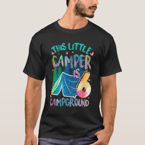 Camper Kids Birthday 6 Years Old Camping 6th B_day T_Shirt