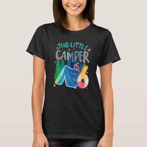 Camper Kids Birthday 6 Years Old Camping 6th B Day T_Shirt