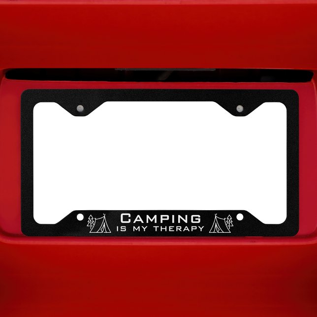 Camper life Funny "Camping is my therapy"  License Plate Frame (Creator Uploaded)