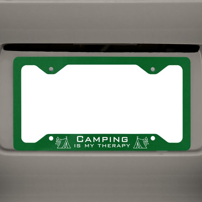 Camper life Funny "Camping is my therapy"  License Plate Frame (Creator Uploaded)