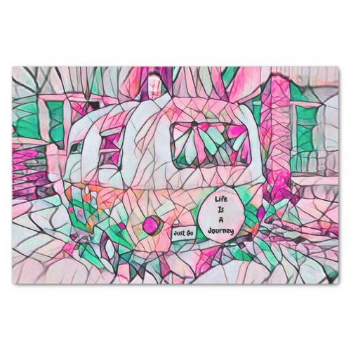 Camper Life Is A Journey Just Go Pink Green Hippie Tissue Paper