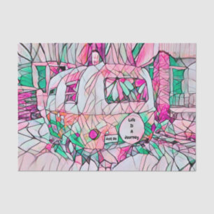 Camper Life Is A Journey Just Go Pink Green Hippie Tissue Paper