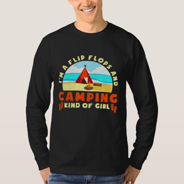 Camper Mom Tent Im A Flip Flops And Camping Kinda  T-Shirt (Front)