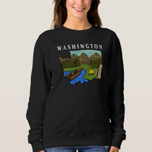 Camper Outdoor Us State Washington Bushcraft Hiker Sweatshirt