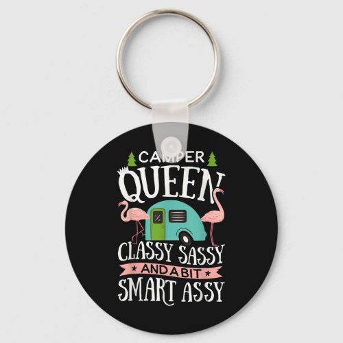 Camper Queen Classy Sassy Smart Assy Camping Keychain