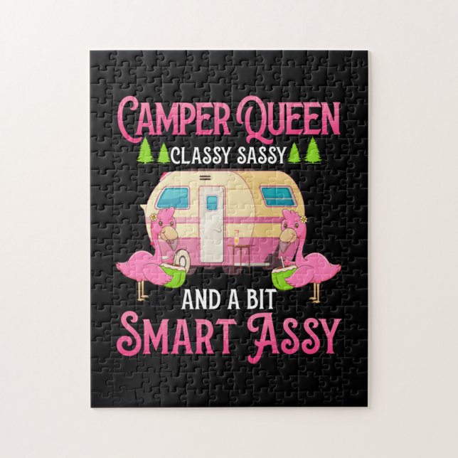 Camper Queen Classy Sassy Smart Funny Women Girls Jigsaw Puzzle (Vertical)