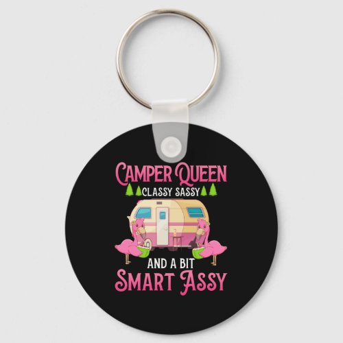 Camper Queen Classy Sassy Smart Funny Women Girls Keychain