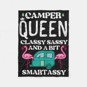 Camper Queen Cly Sy Smart Camping Rv Women Girls T Fleece Blanket
