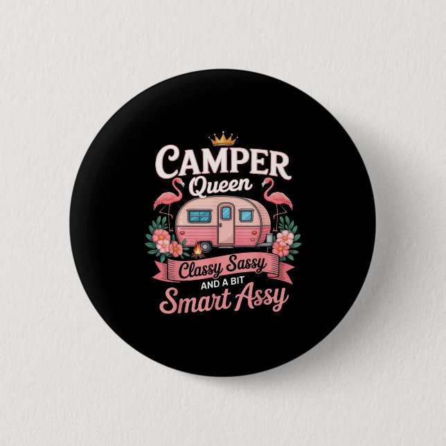 Camper Queen Cly Sy Smart Y Camng Rv Women  Button (Front)
