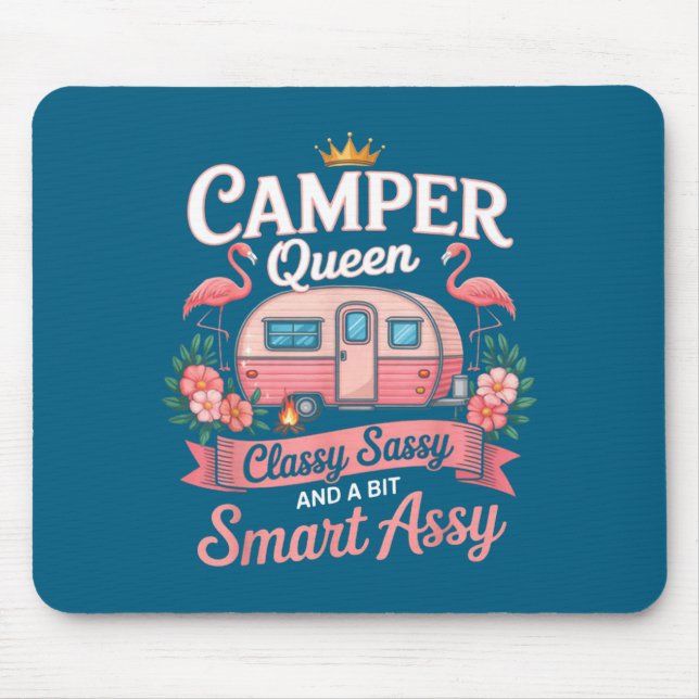 Camper Queen Cly Sy Smart Y Camng Rv Women  Mouse Pad (Front)