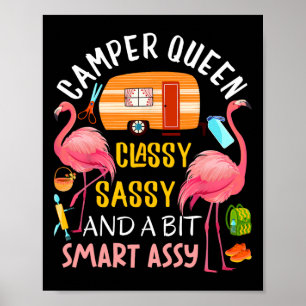 Camper Queen Cly Sy Smart Y Cool Camping Gift Rv Poster