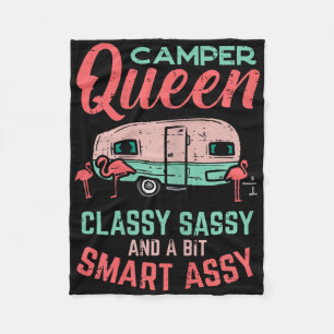 Camper Queen Cly Sy Smart Y Cute Camping Women Fleece Blanket