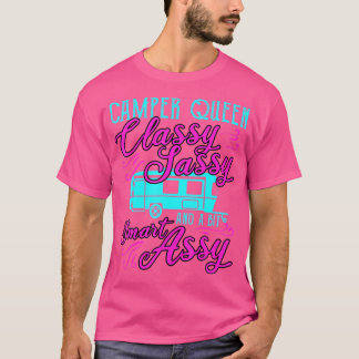 Camper Queen Funny Camping Outdoors Gift Sassy Sma T-Shirt