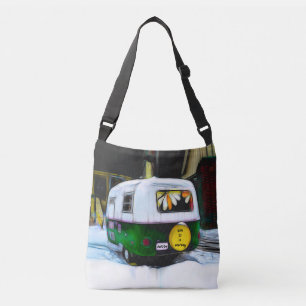 Camper Retro Hippie Life Is A Journey Just Go Crossbody Bag