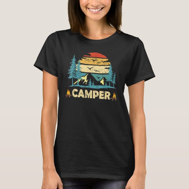 Camper Retro Vintage  Matching Camping Crew T-Shirt (Front)