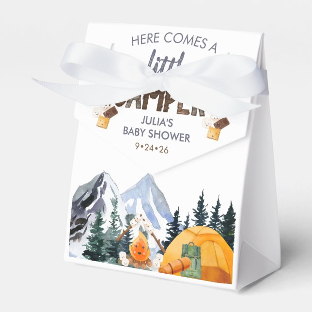  Camper | Rustic Baby Shower Favor Boxes (Front Side)