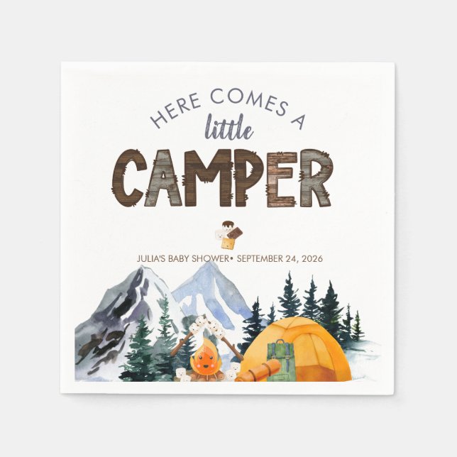  Camper | Rustic Baby Shower Napkins (Front)