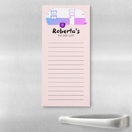 Camper RV Trailer Custom Grocery Shop To_DO List Magnetic Notepad