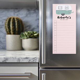 Camper RV Trailer Custom Grocery Shop To-Do List Magnetic Notepad