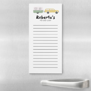 Camper RV Trailer Custom Grocery Shop To-DO List Magnetic Notepad