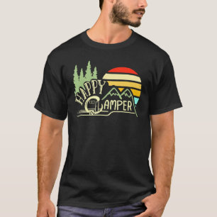 Camper Rv Trailer Happy Camping Caravan Campsite R T-Shirt