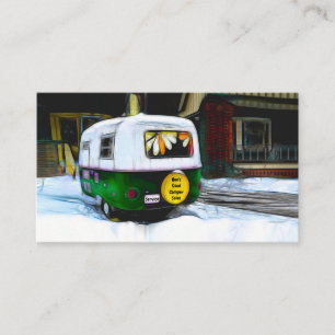 Camper Sales And Service Vintage Travel Trailer Business Card