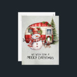 Camper Snowman Camping Christmas Themed  Holiday Postcard<br><div class="desc">Celebrate the holiday spirit in the great outdoors with our Camper Snowman Camping Christmas Napkins! Featuring an adorable snowman nestled beside a cozy camper, these napkins capture the joy of winter camping and festive fun. Perfect for holiday gatherings around the campfire or festive meals under the stars, they add a...</div>