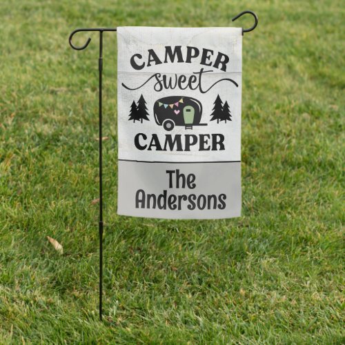 Camper Sweet Camper Personalized Garden Flag