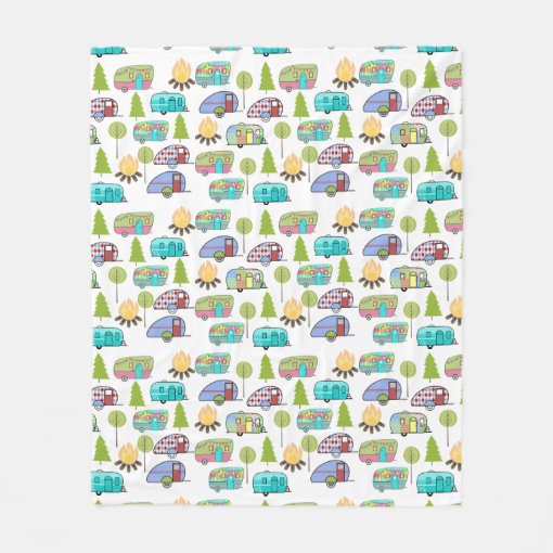 Camper Themed Fleece Blanket Zazzle